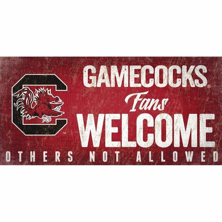 FAN CREATIONS South Carolina Gamecocks Wood Sign Fans Welcome 12x6 7846014569